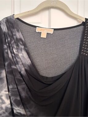 Michael Kors Gray and Black Scoop Neck sleeveless top